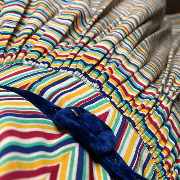 Vintage 1940s rainbow stripe ballgown. Handmade/couture. Size S/XS. Rare find!🌈 - Picture 14 of 15